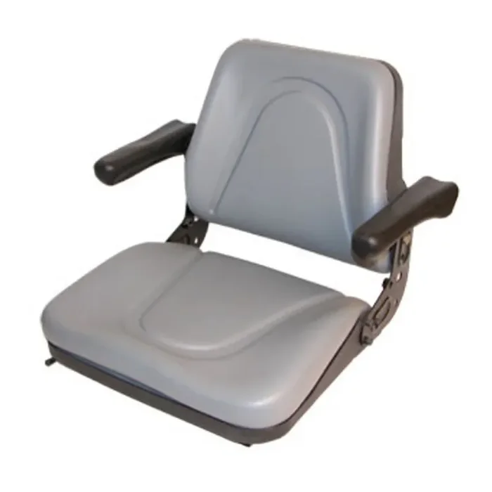 Gray Universal Tractor Seat With Arms Fits Kubota Skid Steer Fits Bobcat