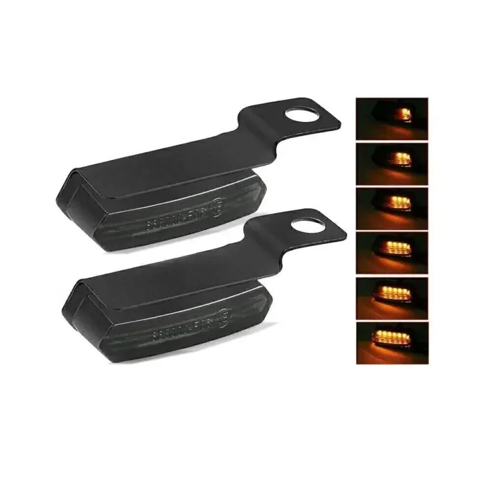 Handlebar indicators LED for Cruiser Custom sequential turn signals Lumitecs TS4 tinted CB20295