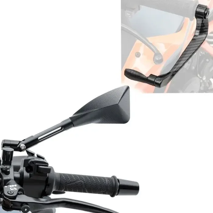 Handlebar Rear View Mirror Large Set compatible with Kawasaki Z 800 / e and Handguards Zaddox S-AH1