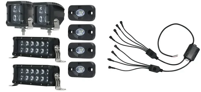 Hella Value Fit Kit 8in Light Bars – 8x Converter – Cube Lights x 2 – Rocker Lights x 4