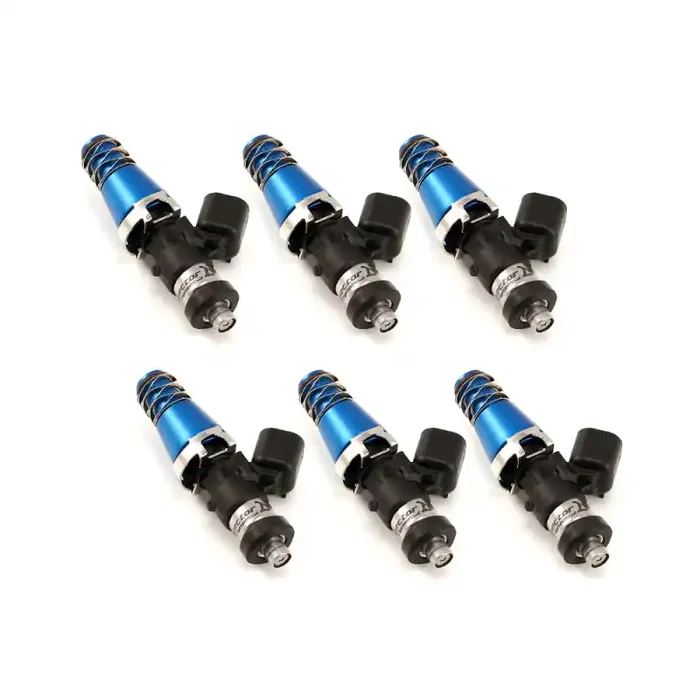 Injector Dynamics 1700cc Injectors – 60mm Length – 11mm Blue Top – Denso Lower Cushion (Set of 6)