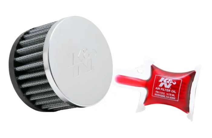 K&N Universal Round Clamp-On Air Filter 1-9/16in Flange 3in OD 2in Height