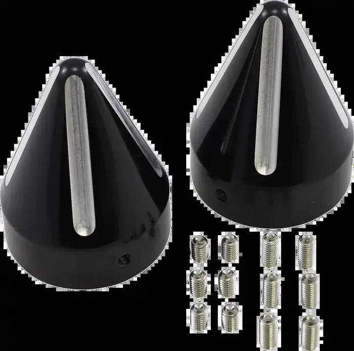 LA CHOPPERS Axle Caps – Black Cut – Spike LA-7813-00B