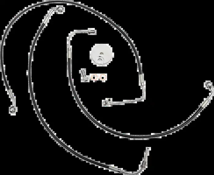 LA CHOPPERS Brake Line – 12″ – 14″ Ape Hanger Handlebars – Black LA-8154B13B