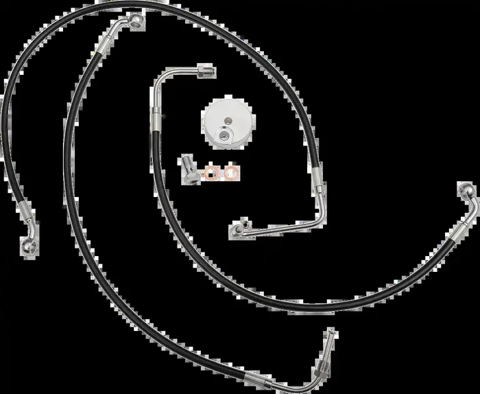 LA CHOPPERS Brake Line – 15″ – 17″ Ape Hanger Handlebars – Black LA-8010B16B