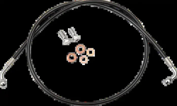 LA CHOPPERS Brake Line – 15″ – 17″ Ape Hanger Handlebars – Black LA-8100B16B