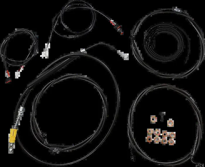 LA CHOPPERS Cable Kit – 15″ – 17″ Ape Hanger Handlebars – ABS – Midnight LA-8058KT3-16M