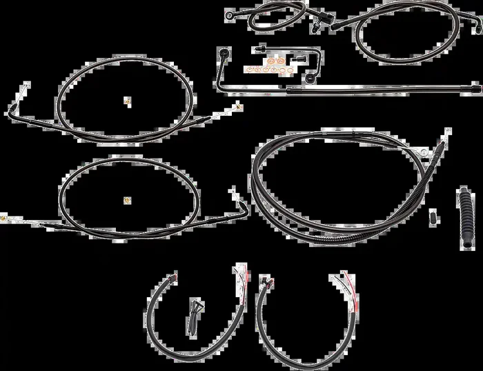 LA CHOPPERS Cable Kit – 15″ – 17″ Ape Hanger Handlebars – Midnight LA-8151KT2A-16M