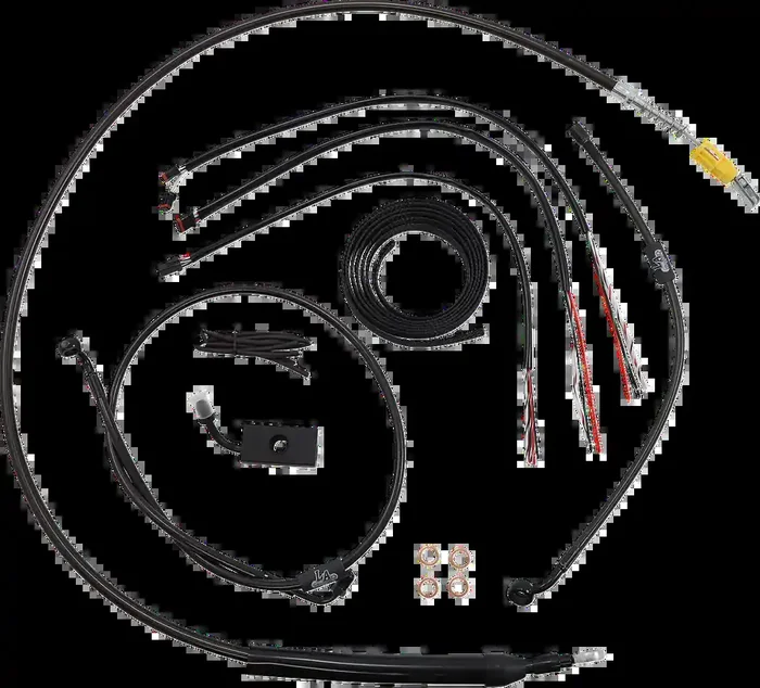 LA CHOPPERS Cable Kit- Quick Connect – 18″ – 20″ Ape Hanger Handlebars – Midnight LA-8155KT2-19M