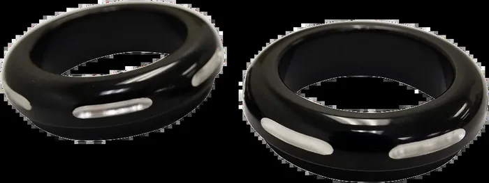 LA CHOPPERS Fork Dust Covers – 39 mm – Machined – Black/Silver LA-7503-39B2