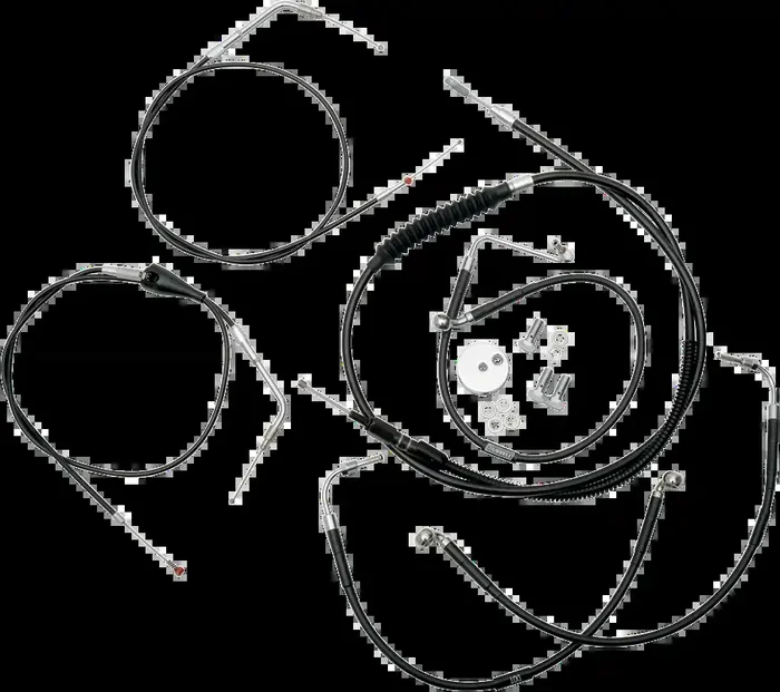 LA CHOPPERS Handlebar Cable/Brake Line Kit – 12″ – 14″ Ape Hanger Handlebars – Black Vinyl LA-8005KT-13B