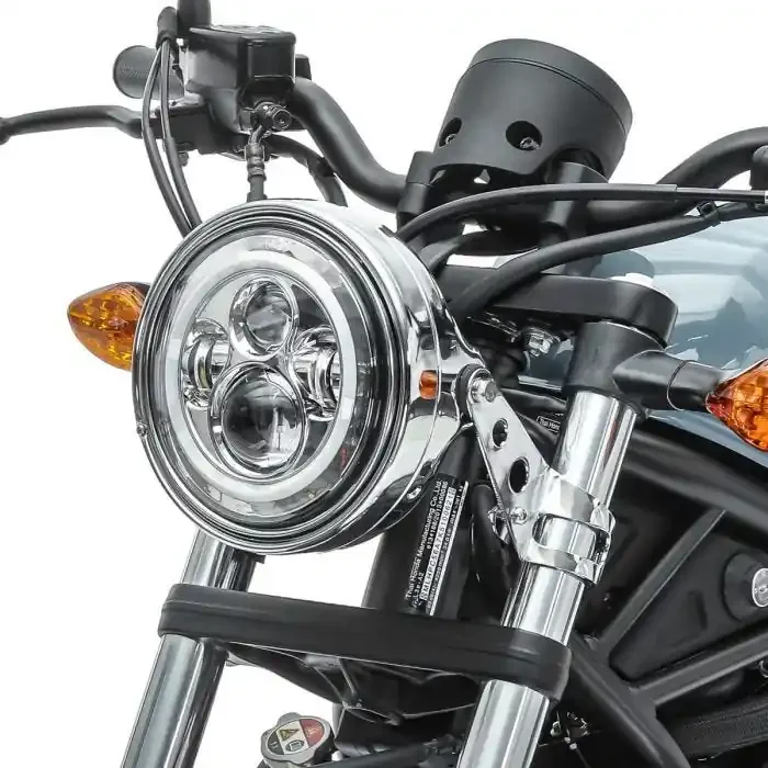LED Headlight high beam 7″ + headlamp housing kit compatible with Harley Davidson Night Train / Street-Rod chrome Craftride