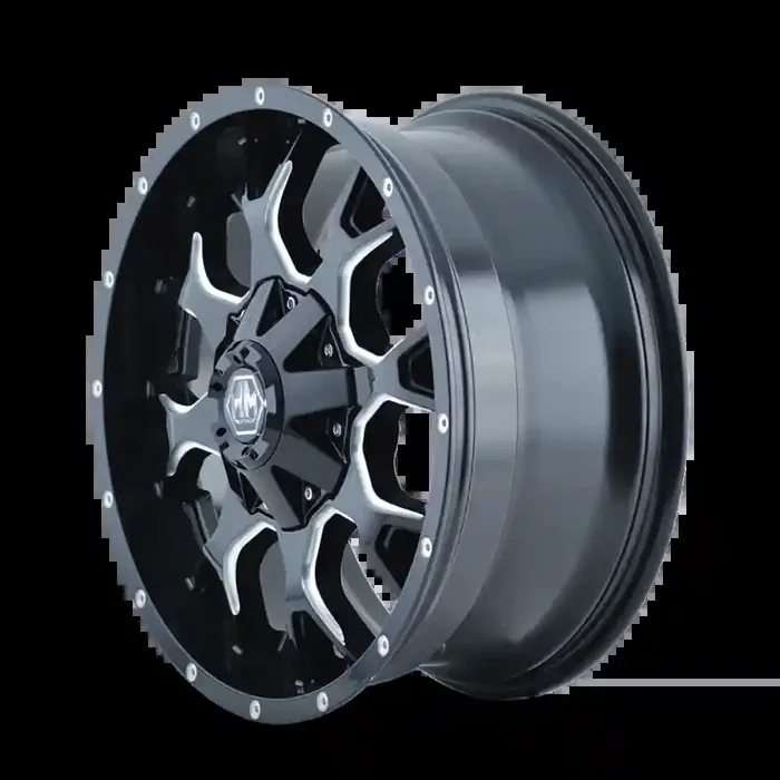 Mayhem 8015 Warrior 20×9 / 8×180 BP / 18mm Offset / 124.1mm Hub Black w/ Milled Spokes Wheel