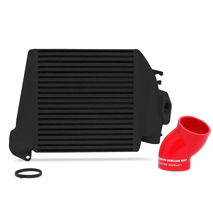 Mishimoto 08-14 Subaru WRX Top-Mount Intercooler Kit – Powder Coated Black & Red Hoses