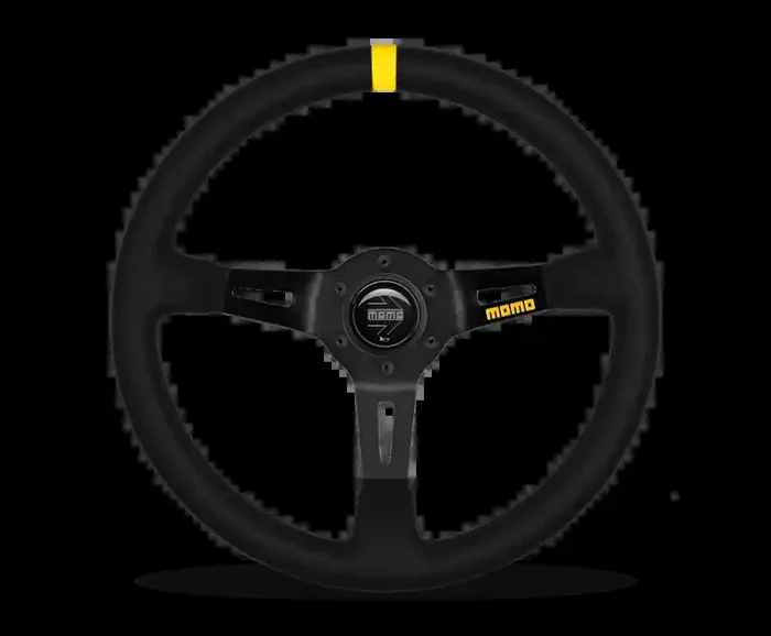 Momo MOD08 Steering Wheel 350 mm – Black Suede/Black Spokes/1 Stripe