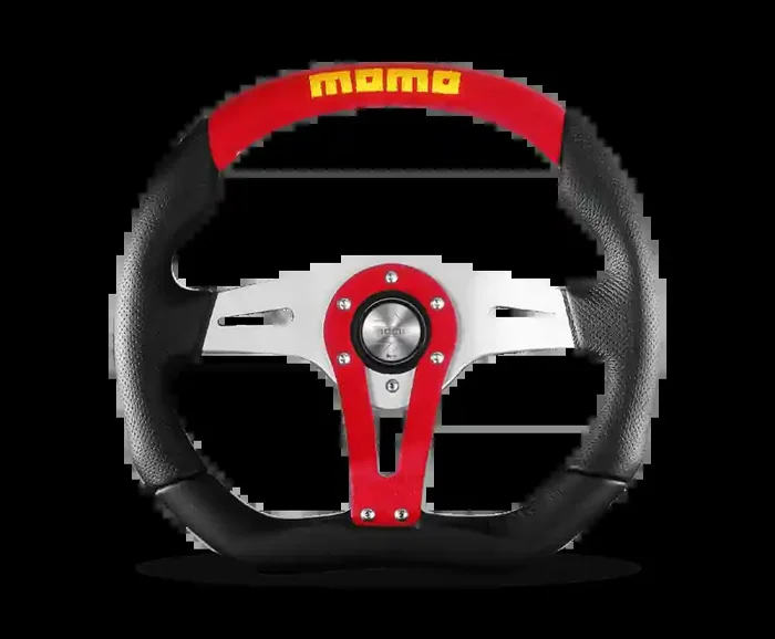Momo Trek Steering Wheel 350 mm – 4 Black AirLeather/Brshd Al Spokes