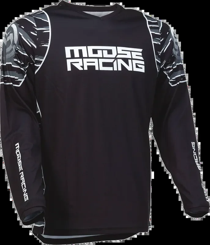MOOSE RACING Qualifier Jersey – Black/White – 5XL 2910-6973