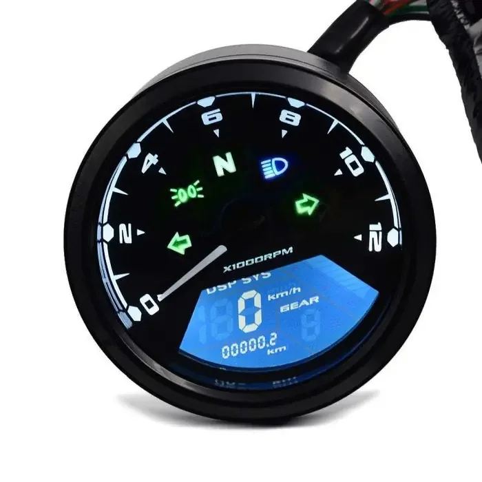 Motorcycle Tachometer Speedometer LCD Digital Rev Counter Speedometer Cable TM2