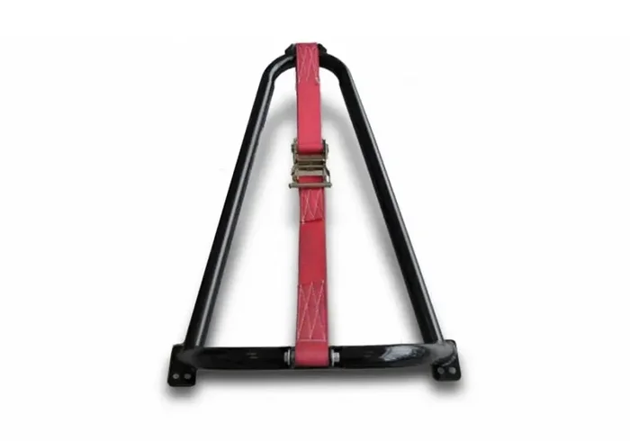 N-Fab Bed Mounted Tire Carrier Universal – Gloss Black – Red Strap