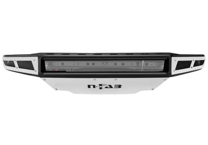 N-Fab M-RDS Front Bumper 2017 Ford F250/F350 Super Duty – Gloss Black w/Silver Skid Plate