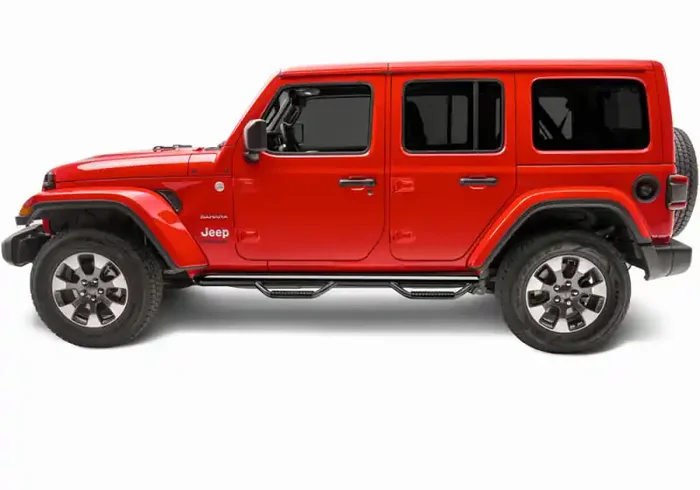 N-Fab Nerf Step 2018 Jeep Wrangler JL SUV 4 Door- Gloss Black – W2W – 3in