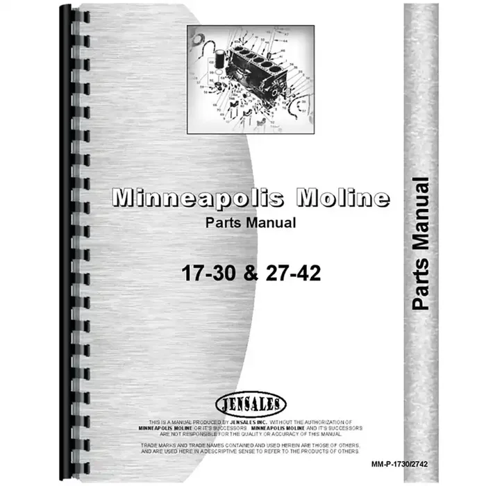 New Parts Manual for Minneapolis Moline 17-30 Tractor
