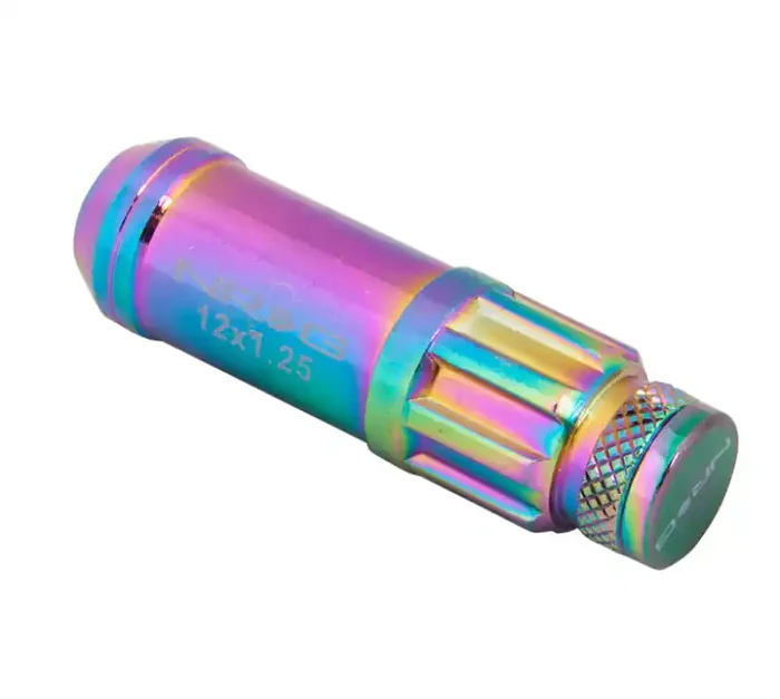 NRG 700 Series M12 X 1.25 Steel Lug Nut w/Dust Cap Cover Set 21 Pc w/Locks & Lock Socket – Neochrome