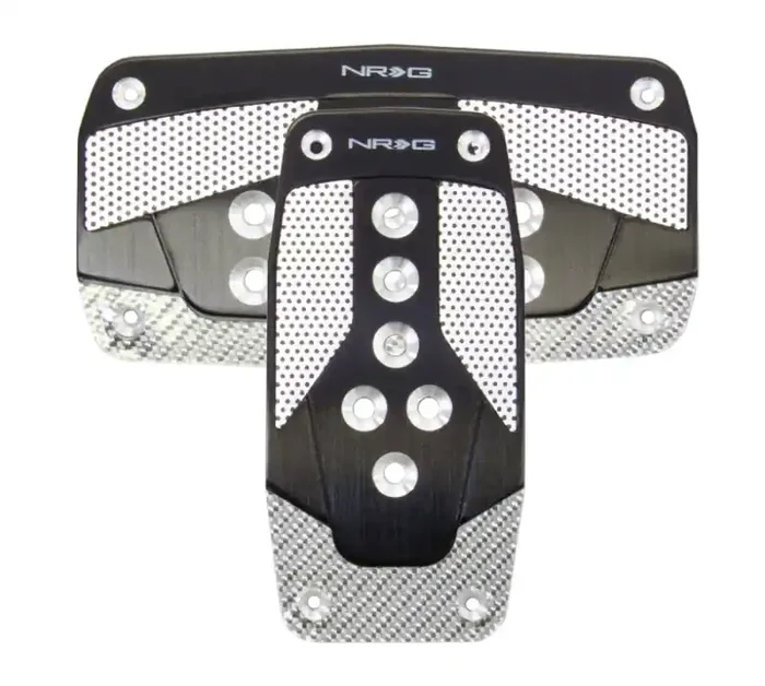 NRG Aluminum Sport Pedal A/T – Black w/Silver Carbon