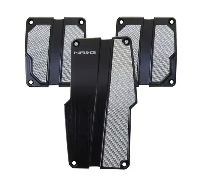 NRG Brushed Aluminum Sport Pedal M/T – Black w/Silver Carbon