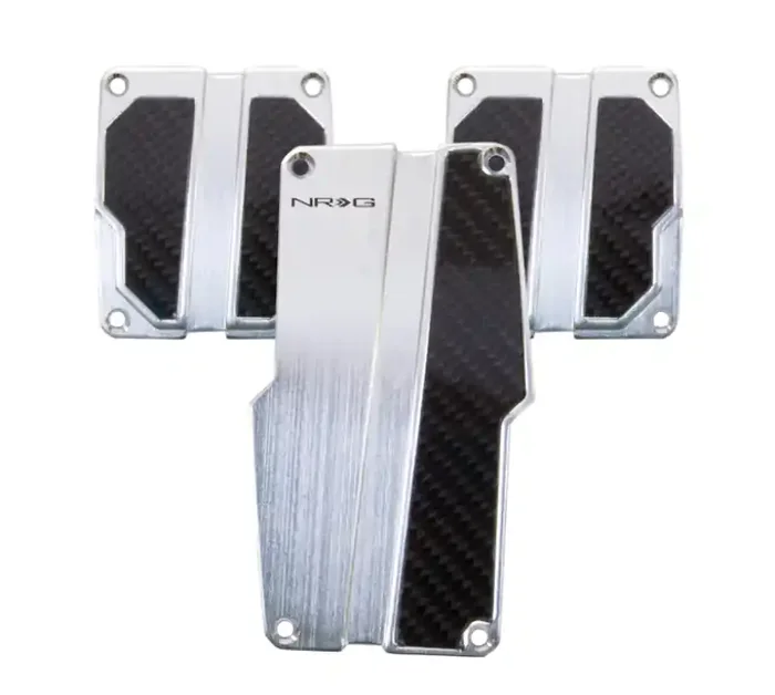 NRG Brushed Aluminum Sport Pedal M/T – Silver w/Black Carbon