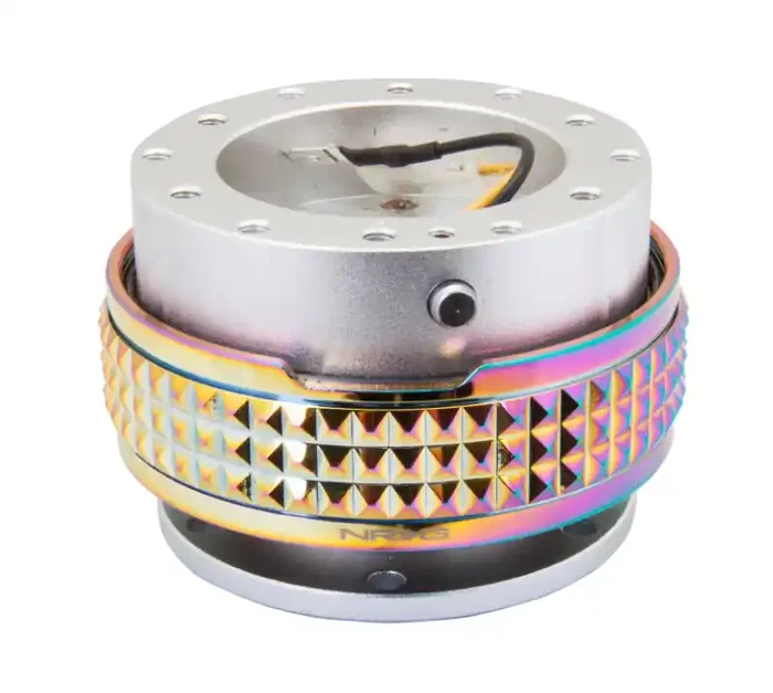NRG Quick Release Kit – Pyramid Edition – Silver Body / Neochrome Pyramid Ring