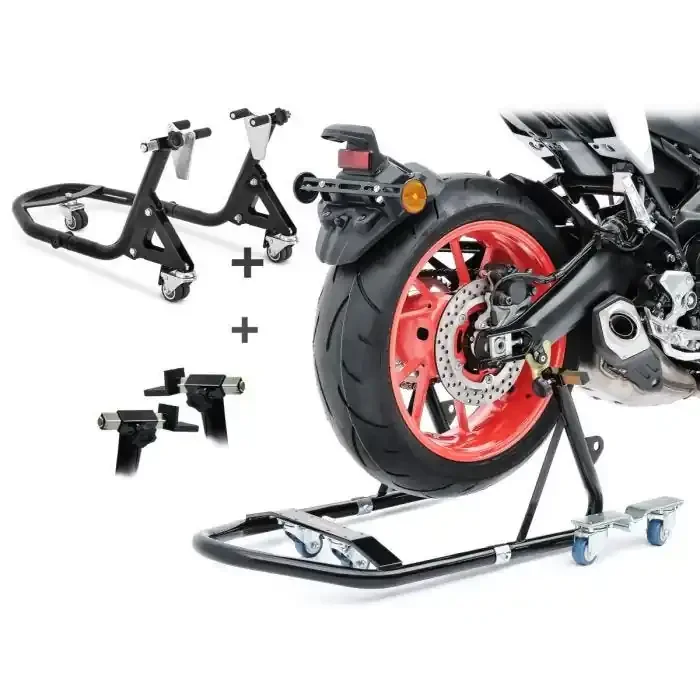 Paddock Stand Rear Front compatible with Aprilia Tuono V4 R / 1100 RR Dolly Mover Constands VMB black