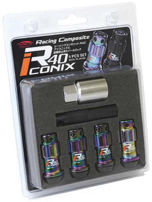 Project Kics 12X1.25 R40 Iconix Neochrome Lug Nut Lock Set – 4