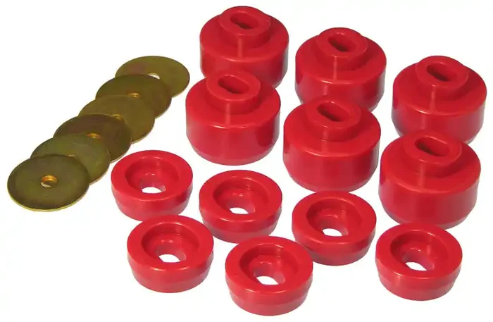 Prothane 07-14 Chevy Silverado Body Mount 12 Bushing Kit – Red