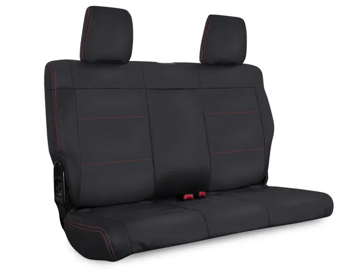 PRP 11-12 Jeep Wrangler JK Rear Seat Cover/2 door – Black with Red Stitching