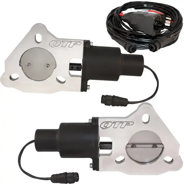 QTP 2.25in Bolt-On QTEC Dual Electric Cutout Valves – Pair