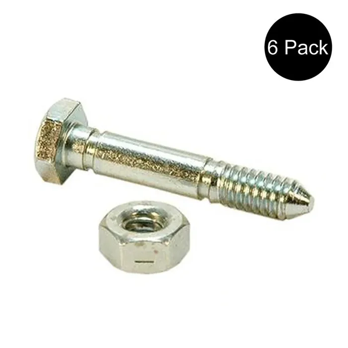 Qty 6 1-9/16″ x 1/4″ Shear Pin with Nut Fits Ariens Replaces 05907100