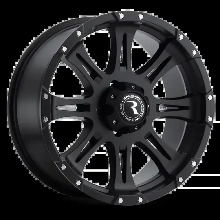 Raceline 981 Raptor 16x8in / 6×139.7 BP / 0mm Offset / 106.1mm Bore – Satin Black Wheel