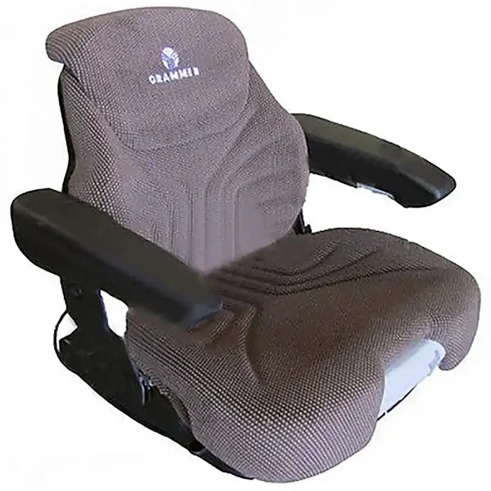 S8301454 Grammer Mid Back Seat Brown Fabric with Air Suspension Fits John Deere