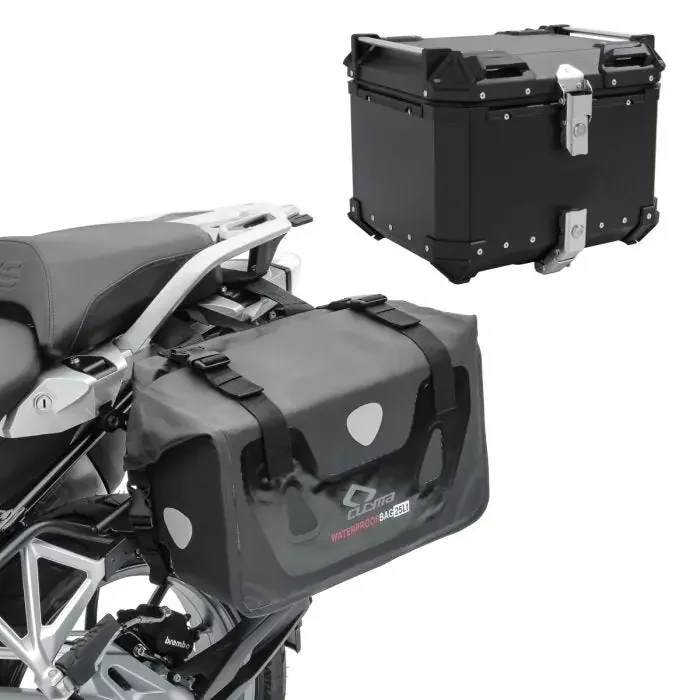 Saddlebags RB25 Set compatible with Triumph Street Scrambler with Aluminium top box XB55