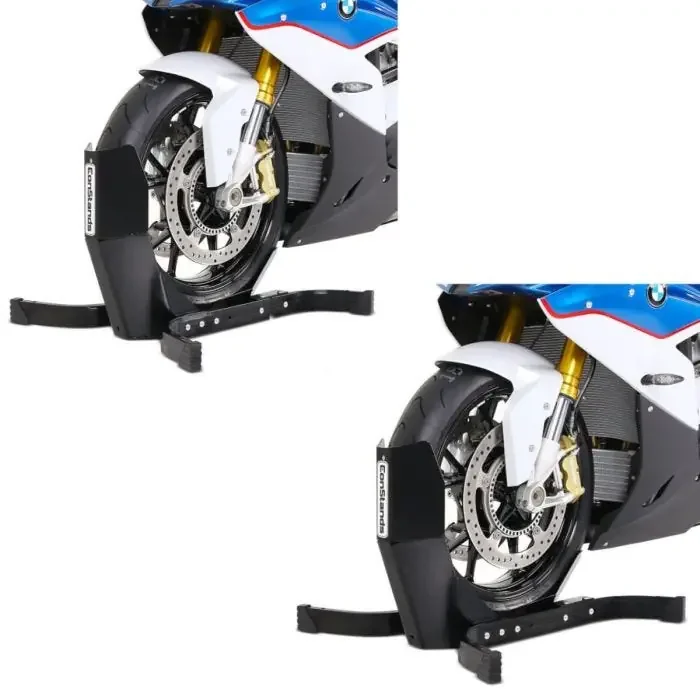 Set 2x Front Wheel Chock Paddock Stand to 21″ bl + bl matt compatible with Ducati Scrambler Desert Sled