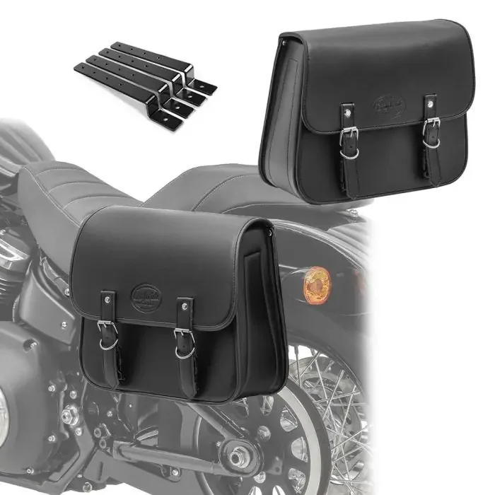 Set 2x Saddlebag + bracket for Cruiser Bad BoyBlackline Craftride Laredo CB35800