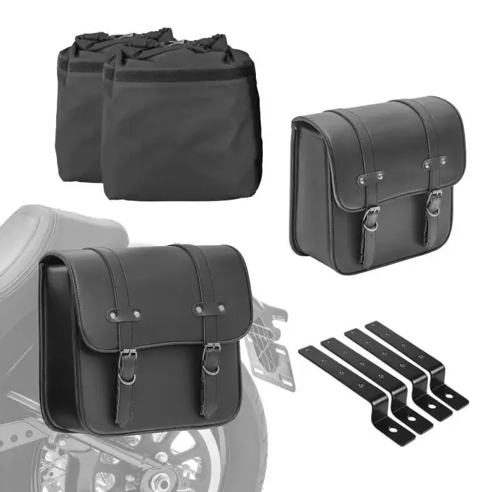 Set 2x Saddlebag + bracket for Cruiser Bad BoyBlackline Craftride RNO CB35801