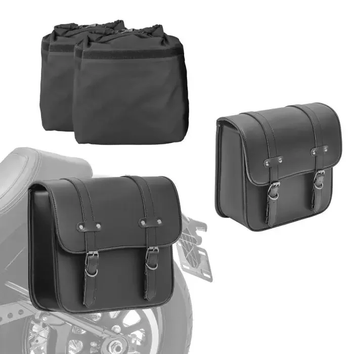 Set 2x Saddlebag with inner bag compatible with Honda Shadow 750 Black Spirit Craftride RNO