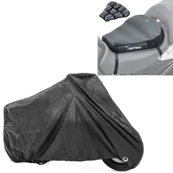 Set Air cushion Tourtecs Air Deluxe M Comfort seat cushion in + Cover XXL Outdoor tarpaulin in