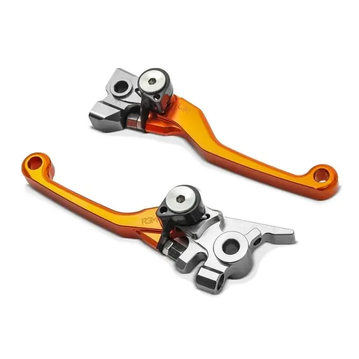 Set Brake + Clutch Lever Folding compatible with KTM 250 SX-F 14-21 Xdure Flex orange