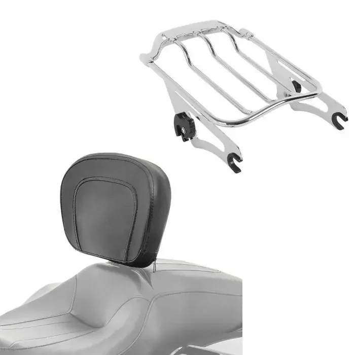 Set Driver Backrest fits for Harley Davidson Touring Models 1997-23-25 Craftride + Luggage Rack AW Detachable fits for Harley Davidson Touring Models 09-25 chrome Craftride