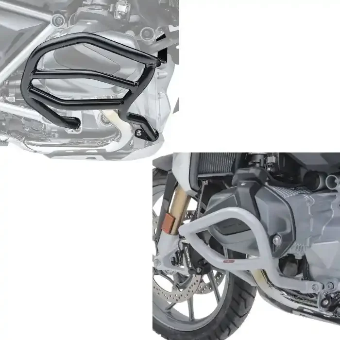 Set Engine Guard compatible with BMW R 1250 GS 19-23 XL4 Crash Bar + Engine Guard compatible with BMW R 1250 GS 19-23 L2 Crash Bar light grey