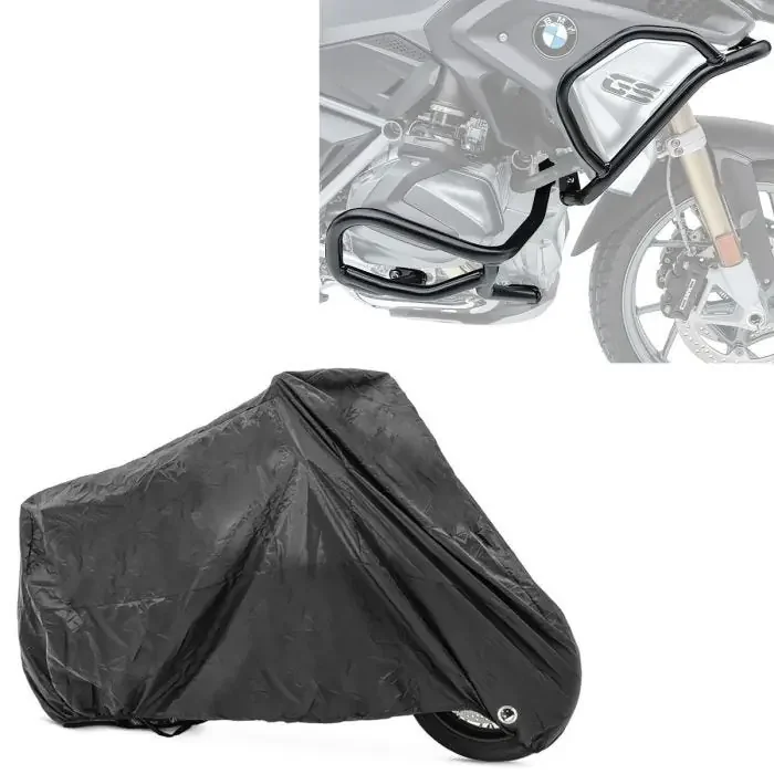 Set Engine Guard Set compatible with BMW R 1250 GS 19-23 L2 upper and lower part + Cover XXL Outdoor tarpaulin in