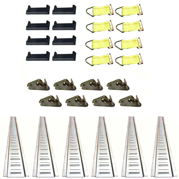 Set of 5 Foot E-Tracks with End Covers, O-Rings and Tie Straps 660001 5HETZ